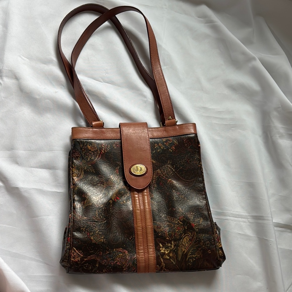 Vintage Paisley Leather Handbag in the Style of Etro, Women’s PVC Purse
